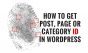 How-to-get-post-page-or-category-ID-in-WordPress