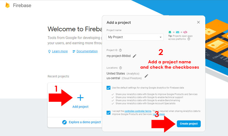 Create Project Firebase